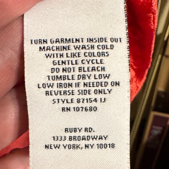 Ruby Rd. Red Cowl Neck Blouse Size Large - Picture 4 of 8